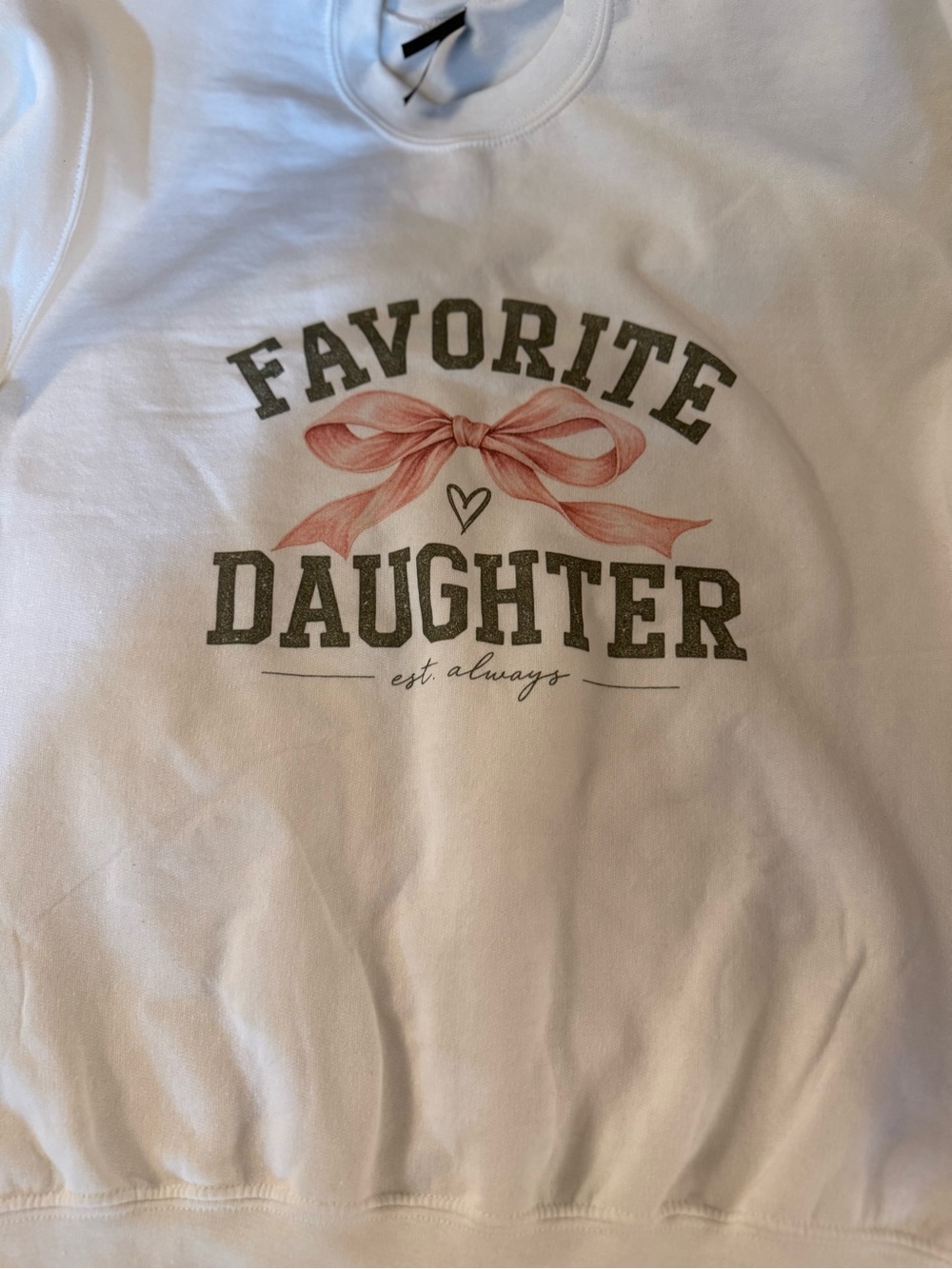 Favorite Daughter Sweatshirt - White with Pink Bow